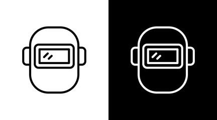 Welding Helmet  White Icon Set Design