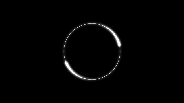 Minimal glowing circular loader animation with smooth rotation and transparent background, clean motion graphic for loading screens, UI indicators, transitions, and digital content in 4K.