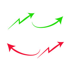 Up and Down Arrow Icons Set for Growth and Decline