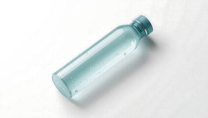 Reusable Transparent Water Bottle Mockup, Eco Friendly Product Design Isolated on Light Background