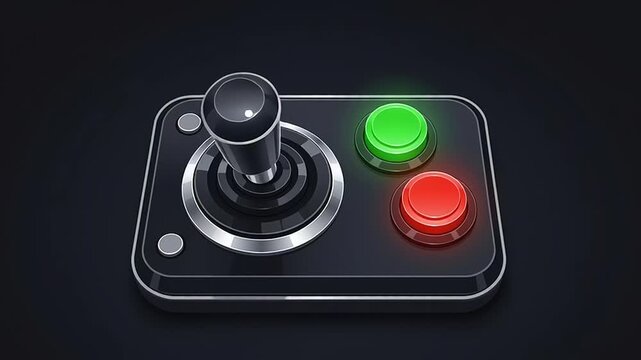 Joystick Controller with Green and Red Buttons.