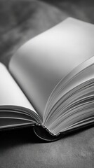 Closeup Aged Book Silver Caps Leather Cover Gray Background Detail