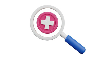 Obraz premium Magnifying glass with plus sign