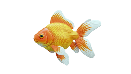 Orange and White Fantail Goldfish Sculpture