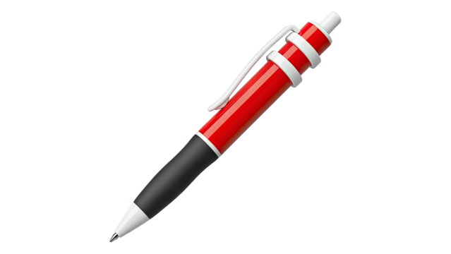 Red and black ballpoint pen with white accents - Powered by Adobe