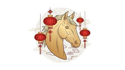 Chinese new year horse illustration