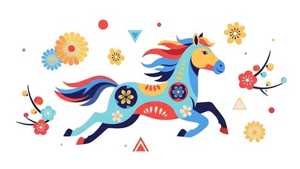 Chinese zodiac horse illustration
