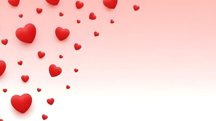 Obraz premium Red hearts floating on pink background for Valentine's Day
