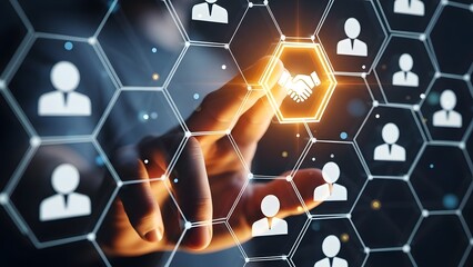 Digital handshake and partnership agreement in a business network