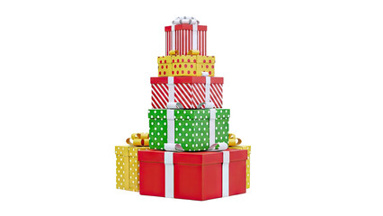 Obraz premium Stack of Colorful Gift Boxes with Ribbons