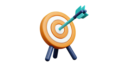 3D Render of a Target with Arrow in the Bullseye