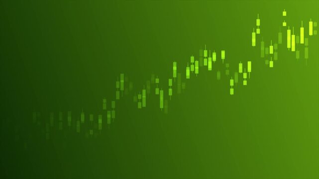 Abstract bright green growing financial linear graph chart background. Seamless looping tech lines motion design. Video animation Ultra HD 4K 3840x2160