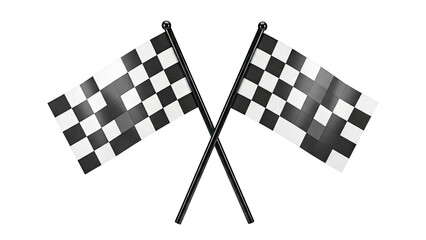Two crossed checkered flags