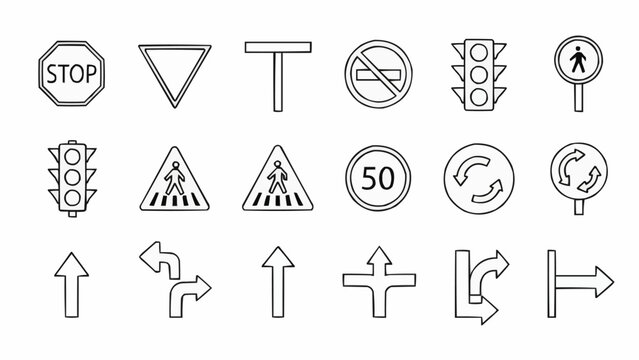Collection of Traffic Signs and Symbols.