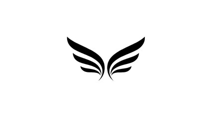 Minimalist Black Falcon Wings Logo Design