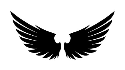 Obraz premium Majestic Black Angel Wings Spread for Gothic Design