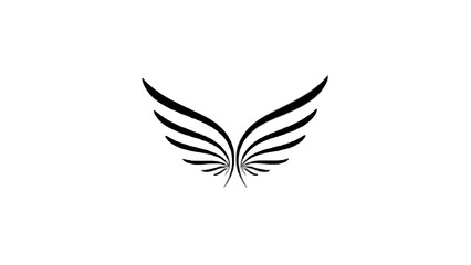 Obraz premium Artistic Curvy Line Art Wings Design