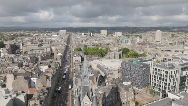 Aerial view of Aberdeen city and harbour