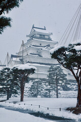 冬の鶴ヶ城（福島県・会津若松市）