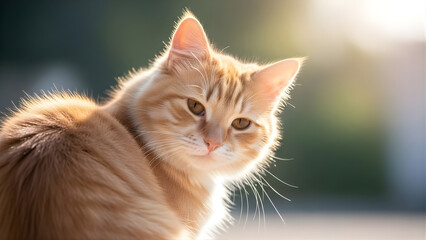 Obraz premium Adorable Love Cat with Cozy Atmosphere 