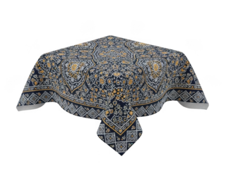 Luxurious ornate tablecloth with intricate patterns and designs isolated on transparent background