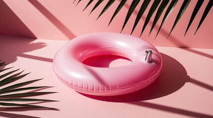 Pink Donut Pattern on Pastel Background &ndash; Minimal Flat Lay Dessert Aesthetic Image