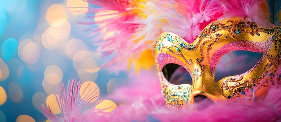 carnival mask on bokeh background