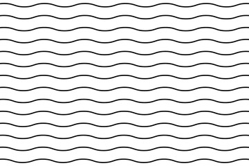 Seamless pattern of black wavy lines on a white background abstract geometric texture for design minimalist wallpaper and fabric print