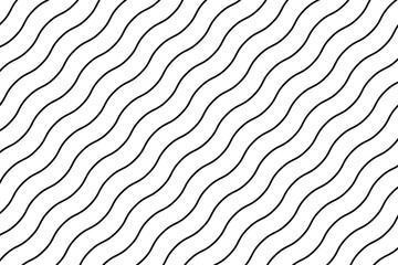 Abstract seamless pattern of black wavy lines on white background minimalist geometric design for textile and wallpaper modern graphic element