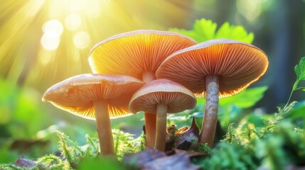 Mushrooms In Sunlight