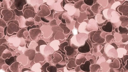 Rose Gold Heart Confetti &ndash; Sparkling Pink Heart Sequins Scatter Romantic Aesthetic Background