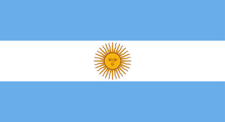 Argentina national flag displaying Sun of May symbol © WinWin