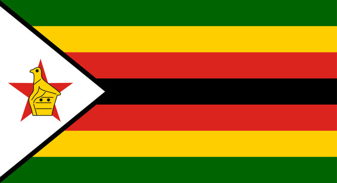 Zimbabwe national flag artwork representing African nation