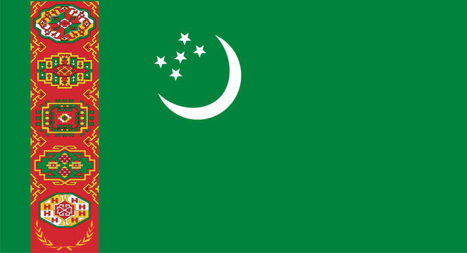 Turkmenistan flag waving representing national symbol and identity