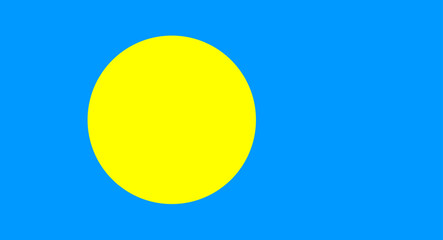 Palau national flag flat representing island nation