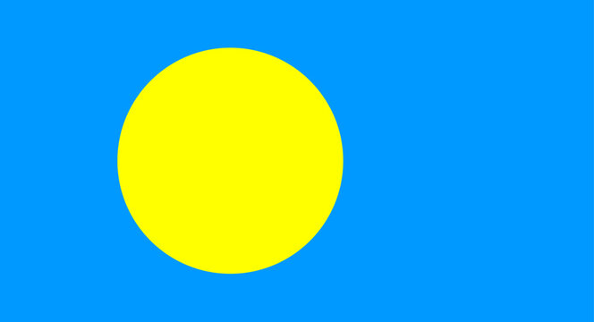 Palau national flag flat representing island nation