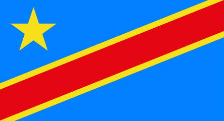 Democratic Republic of Congo national flag flying high © WinWin