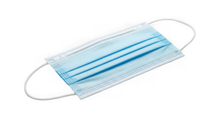 Medical face mask isolated on transparent background