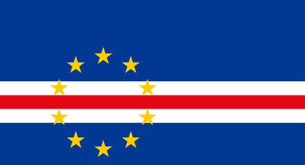 Cape Verde national flag representing island nation patriotism © WinWin