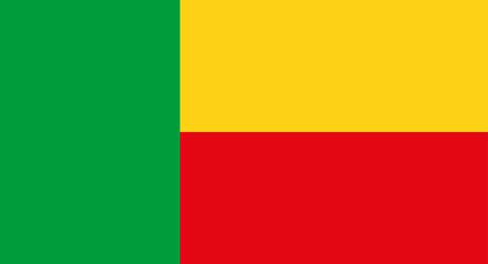 Flag of Benin featuring green, yellow, and red stripes