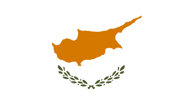 Cyprus national flag displaying country map and olive branches