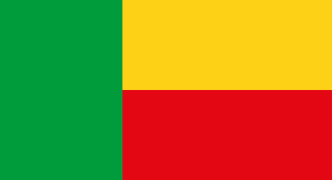 Flag of Benin featuring green, yellow, and red stripes