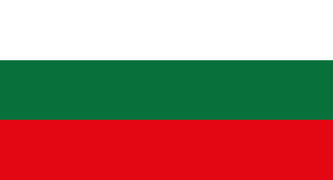 Bulgarian national flag displaying white green red stripes