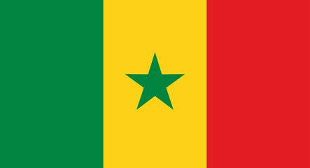 Senegal national flag displaying green, yellow, and red colors © WinWin