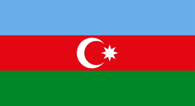 Azerbaijan flag waving representing country symbol and national identity