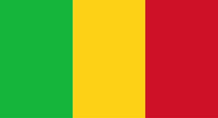 Mali national flag waving representing country and government