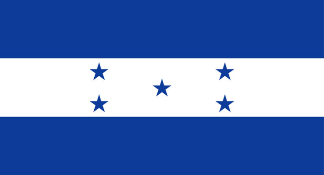 Honduras national flag representing country and Central America