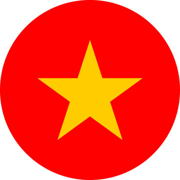 Vietnam country flag yellow star red circle