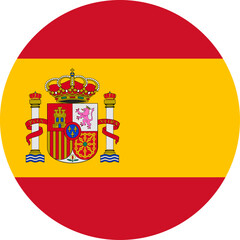 Spanish national flag representing national identity in a circle © WinWin