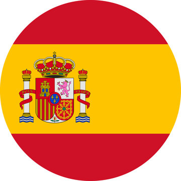 Spanish national flag representing national identity in a circle